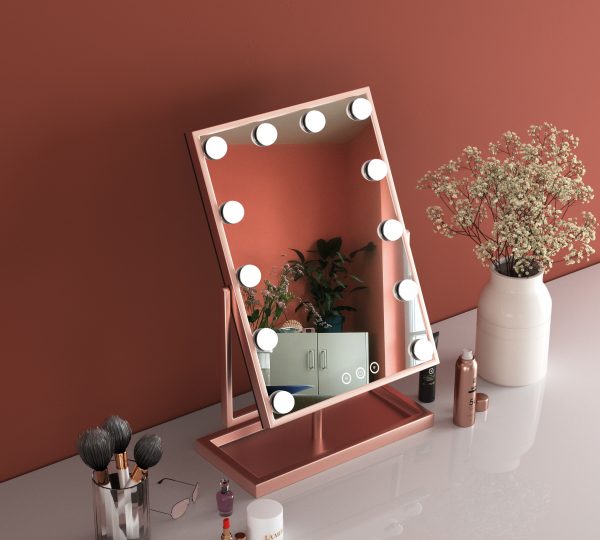 GMH1505 12 Bulbs Rotation Tabletop LED Lighted Hollywood Mirror