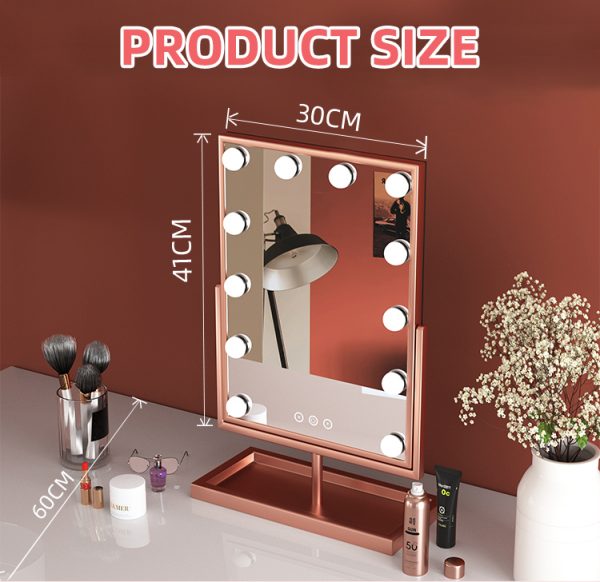 GMH1505 12 Bulbs Rotation Tabletop LED Lighted Hollywood Mirror - Image 6