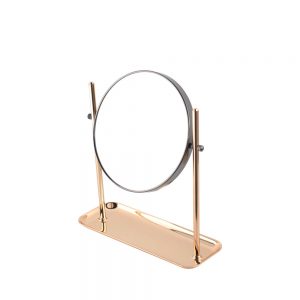 Double sides rose gold vanity table desktop mirror