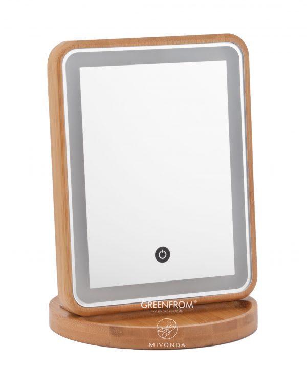 Rectangle Bamboo LED Mirror